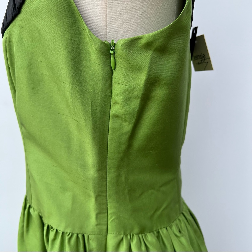 Kensie Silk Striped Flare & Fitted Sleeveless Green Dress Size M - Picture 5 of 12